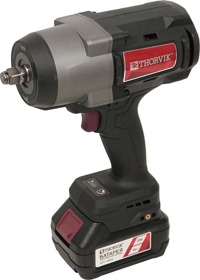 Гайковерт аккумуляторный Thorvik BWI20318, 1/2"DR, 20В, 1800 Нм