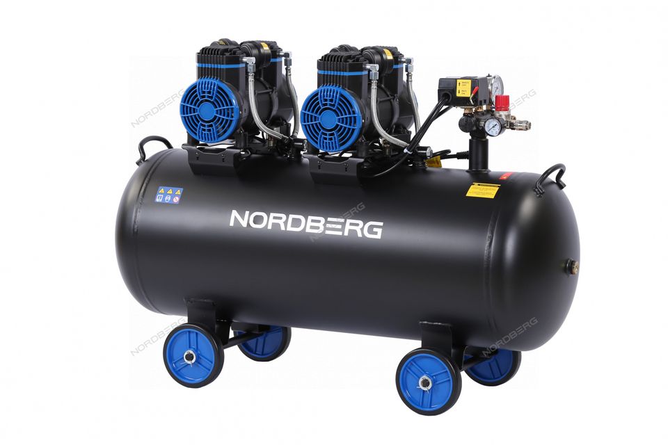Компрессор безмасляный NORDBERG NCEO120/500 (220 В, ресивер 125 л, 500 л/мин)