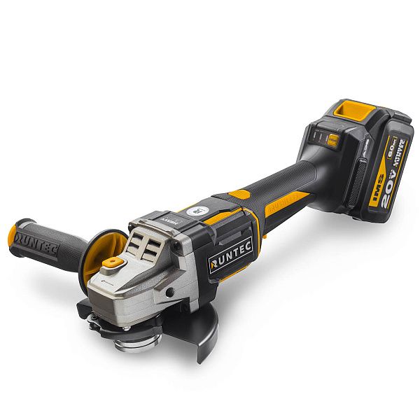 Шлифмашина угловая аккумуляторная RUNTEC PRO RT-AG1600, 125 мм, 20В, 2*6Ач, 1600Вт