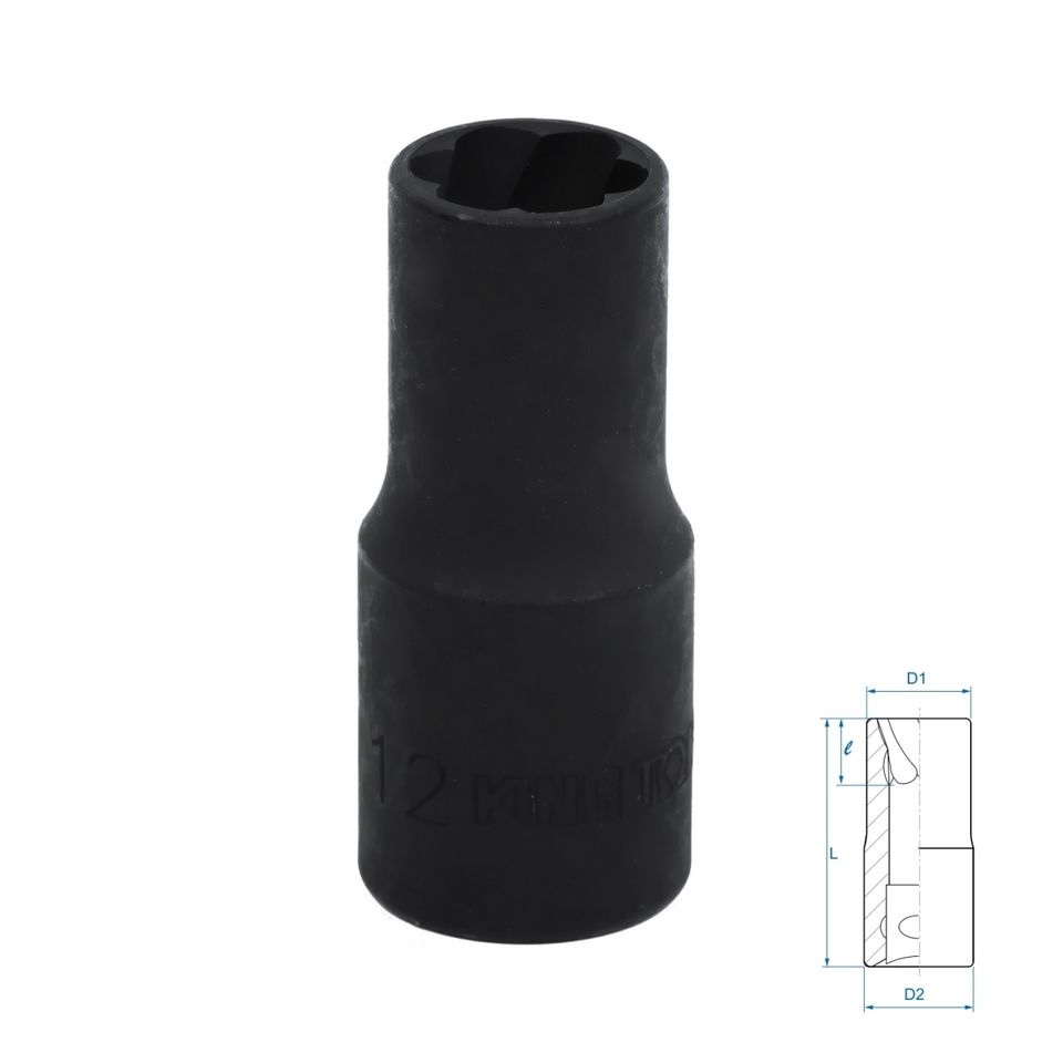 Головка для поврежденного крепежа 1/2", 12 мм KING TONY 9TD403-12M