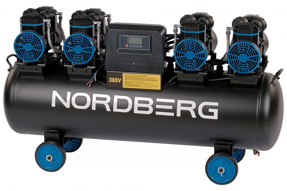 Компрессор безмасляный 380В ресивер 120 л 1000 л/мин NORDBERG NCEO120/1000