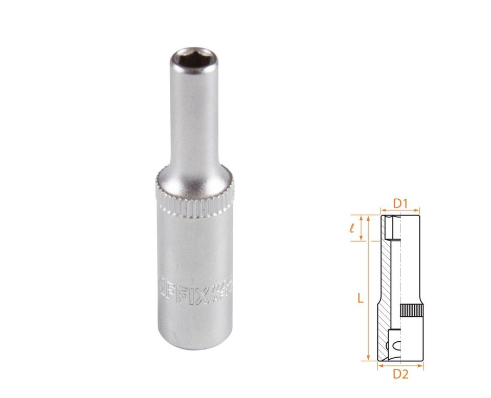 Головка торцевая глубокая шестигранная 1/4" 4,5 мм AFFIX AF00120045