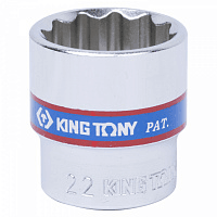 Головка торцевая стандартная двенадцатигранная 3/8", 22 мм KING TONY 333022M