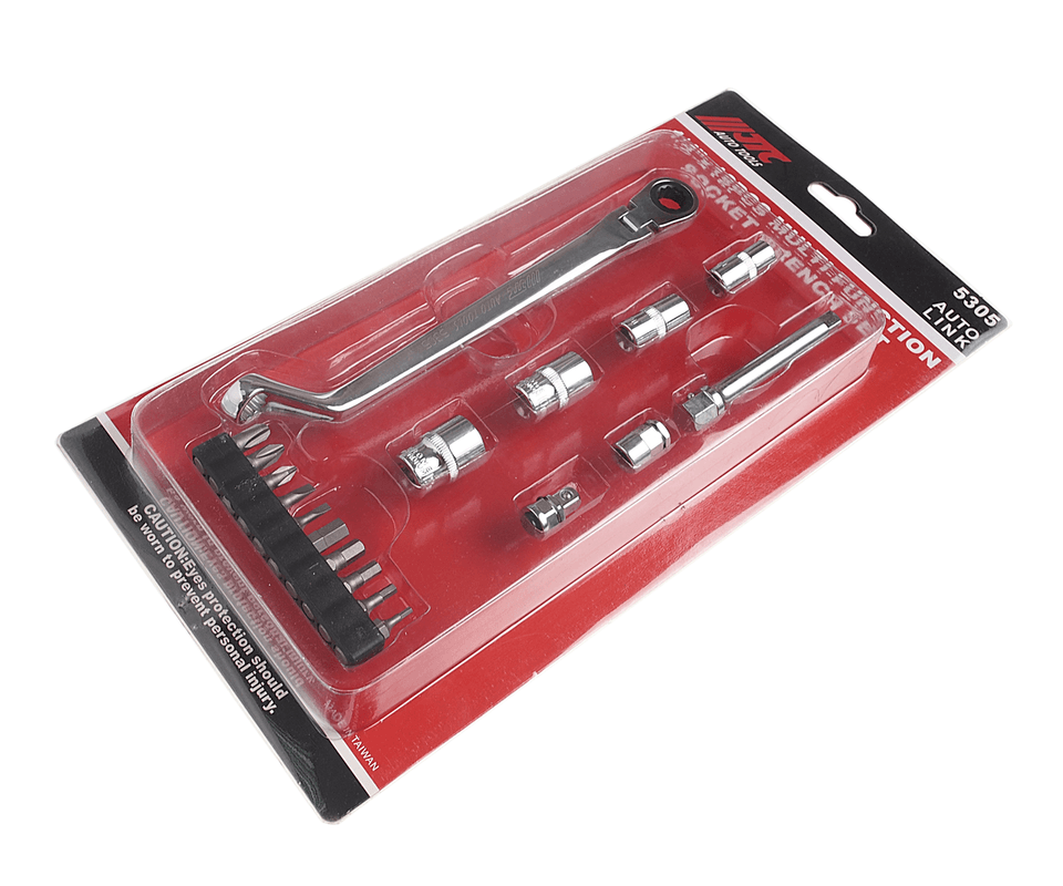 Набор головок торцевых и бит JTC-5305 (1/4", 7-12 мм, SL, PH, TORX, 18 предметов в кейсе)