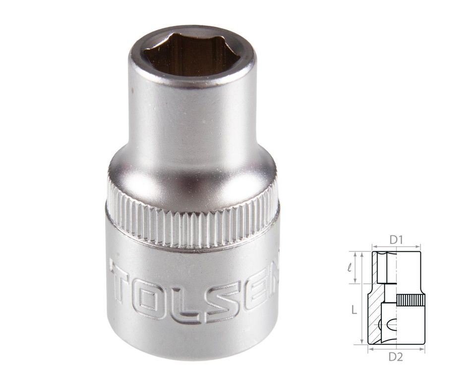 Головка торцевая стандартная шестигранная 1/2" 10 мм TOLSEN TT16510