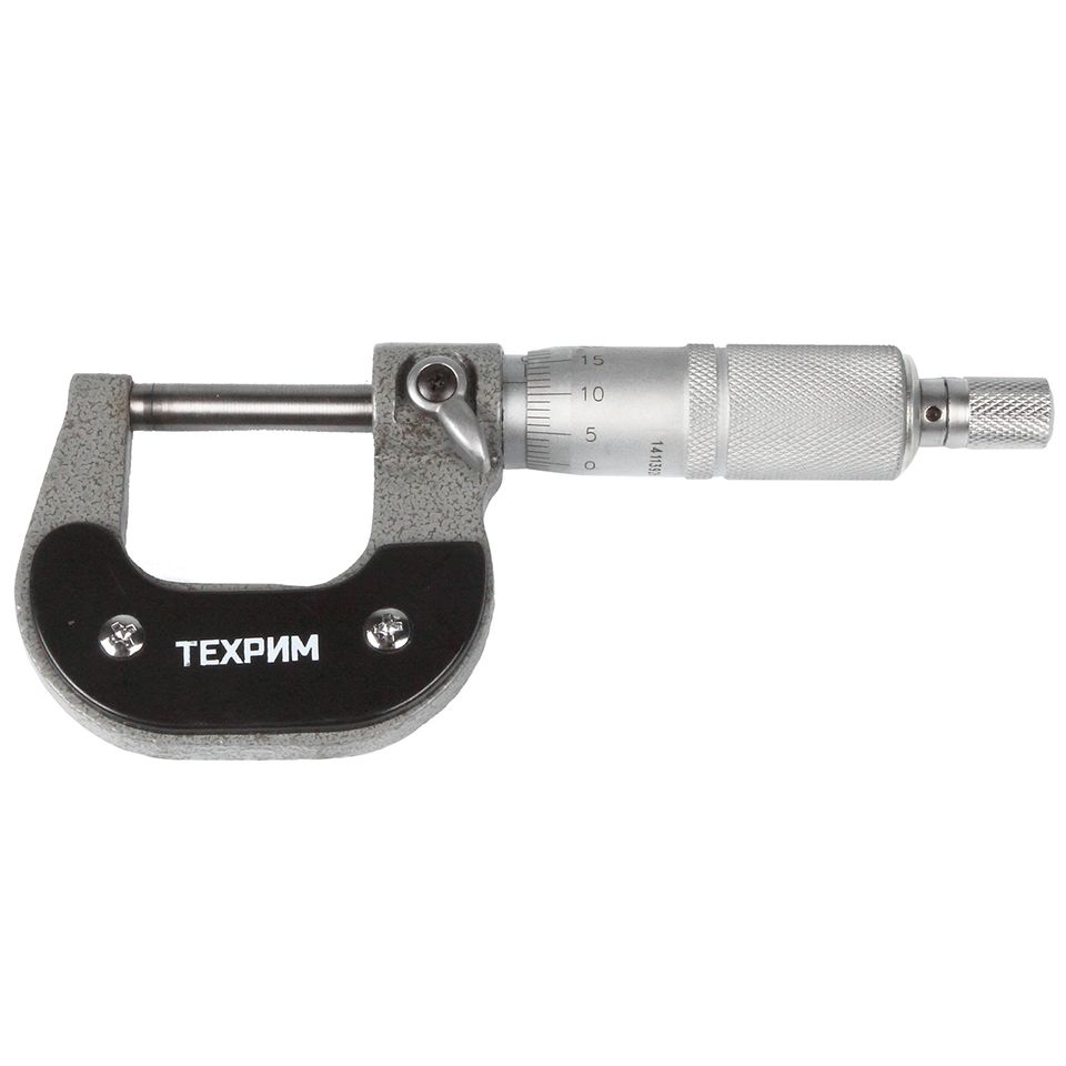 ТЕХРИМ T050005 Микрометр МК-25, 25 мм - 0.01 КЛ.1, ГОСТ6507-90