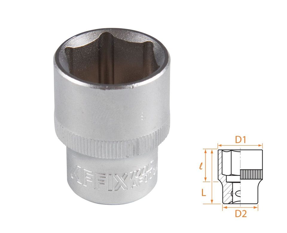 Головка торцевая стандартная шестигранная 1/2" 22 мм AFFIX AF00040022