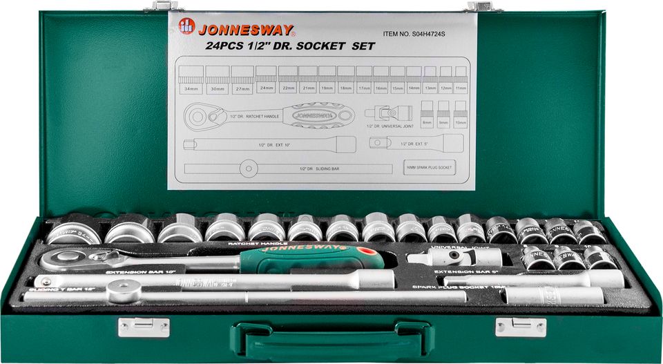 Набор головок торцевых S04H4724S, 1/2"DR, 8-34 мм, 24 предмета