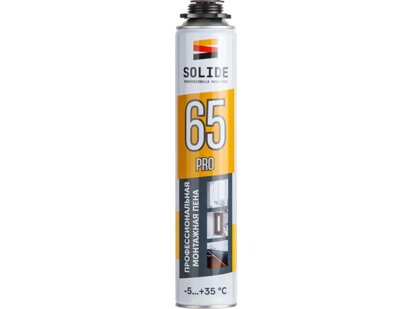 Пена монтажная профессиональная всесезонная SOLIDE Foam Pro 65 (750мл)