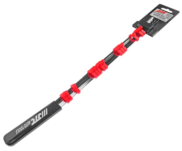 Держатель головок JTC-5912 (1/4", L=445 мм, стальная рейка, 14 шт., пластиковая рукоятка)